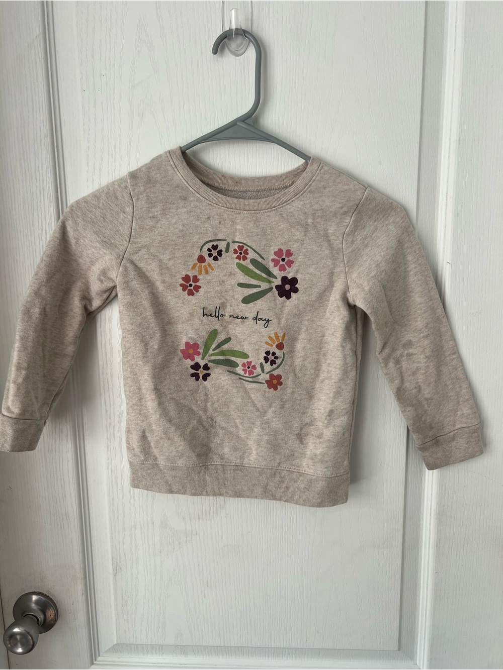 Garanimals Beige Floral Sweatshirt with Multicolor Flowers